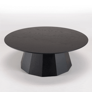 Table basse moderne ronde bois - métal noir CORUMBA